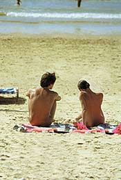 Enjoying the sun at one of Frances's magnificent Atlantic beaches.