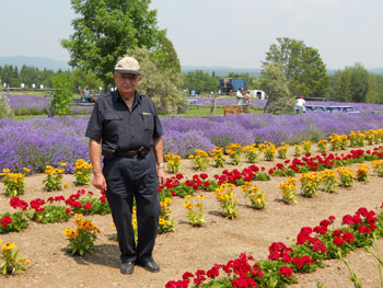 The author in the garden at Domain Blue