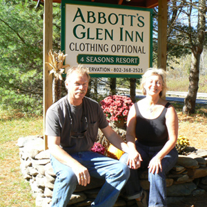 Amy and Lindy of Abbotts Glen Inn in Halifax Vermont one of the nicest nudist resorts in New England. Max Hartshorne photos.