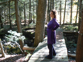 Hiking in the lush woods of Southern Vermont...naked or clothed, it's great. photo by Max Hartshorne.