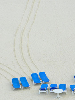 Beach chairs in Cancun. Photo by Max Hartshorne