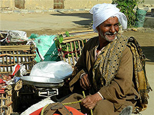 A vegetable vendor in Egypt