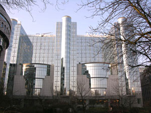 The EU Parliament building in Brussels