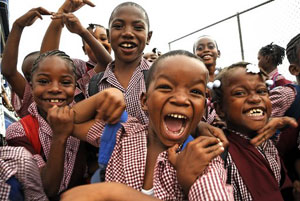 Getting out of school in St. Kitts - photos by Paul Shoul