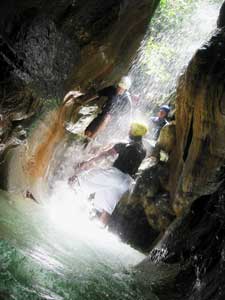 Cascading in the rainforest - photo courtesy of Iguana Mama