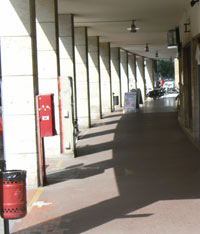 Strolling the porticos of Bologna, Italy.