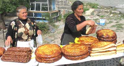 Vendors in Geghard, Armenia - photos by Susan Mckee