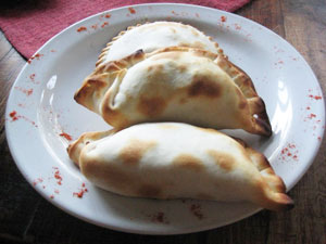 Meat, Cheese, and Chicken empanadas served ready to eat. Good for breakfast, lunch and dinner