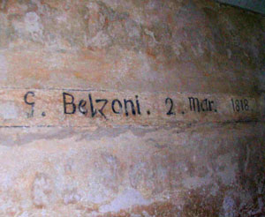 The signature of Giovanni Belzoni, who discovered the tomb