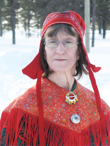 Sami woman in Lapland.