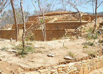 Ruins in Tehuacalco, Mexico.