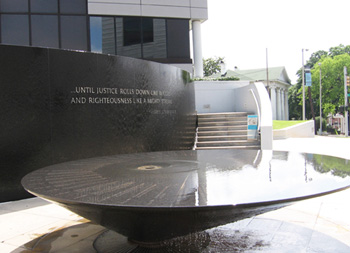 The Civil Rights Memorial at the Southern Poverty Law Center was designed by Maya Lin.
