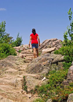 Esha on her way up the Gorham Mountain Trail