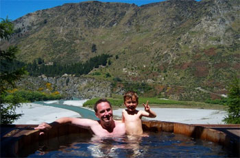 Enjoying the water at Onsen Hot Pools