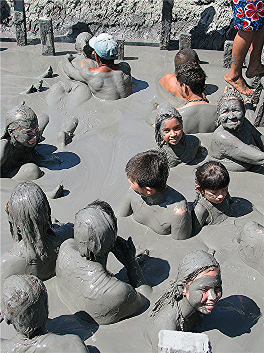 A mud bath at the Volcano Totumo in Cartagena, Colombia