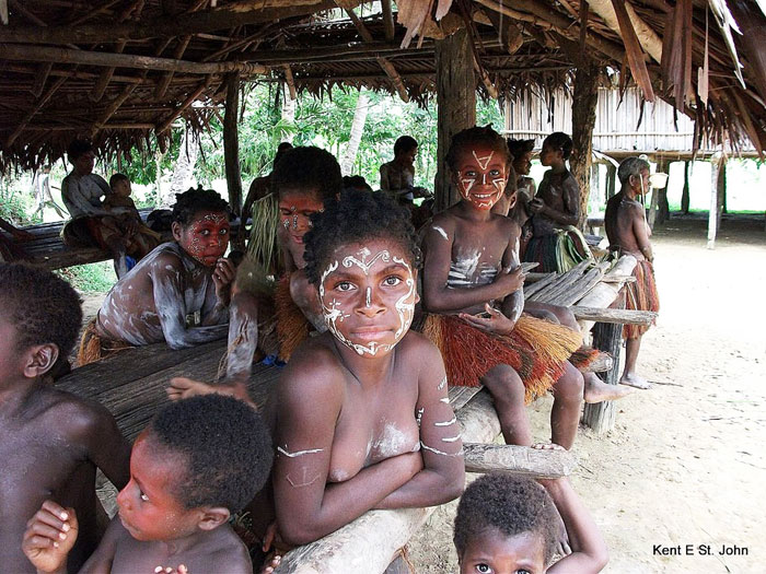 Village Children at a singsing in Papua New Guinea