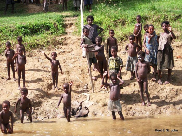 A village welcome in Papua New Guinea