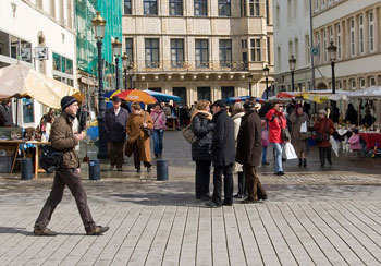 One of many markets that fill the streets and squares of Luxembourg