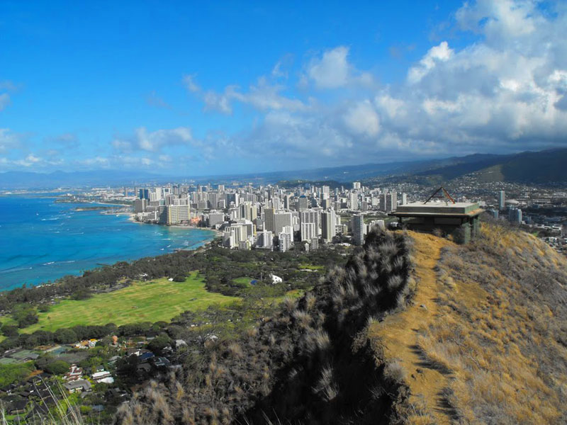 oahu hawaii Waikiki, seen from the top of Diamond Head Crater. Photos by Jim Reynoldson. 