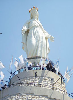 The Blessing Virgin of Harissah, high up on a mountain overlooking Beirut