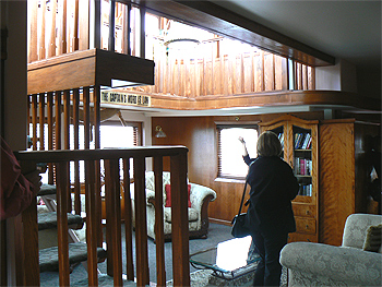 Inside the Captain's Suite on the Dixie Queen River boat Hotel, Sacramento.