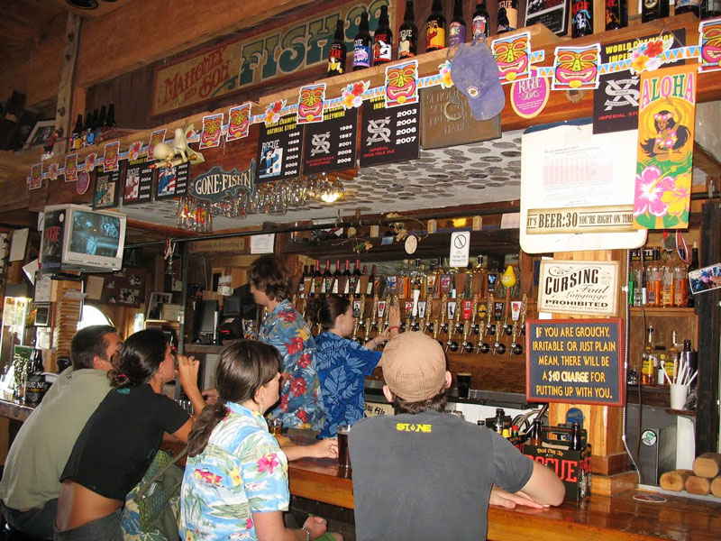 Locals and tourists alike enjoy the numerous fine brews found at the Rogue National Brewery.