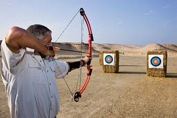 Guests can try their skills on the archery range.