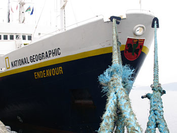 The National Geographic Endeavour in the Svalbard Archipelago.