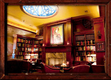 The library at the Wilde Bar and Restaurant 