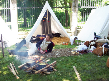 Camping out old-style, Napoleonic reenactmen?t