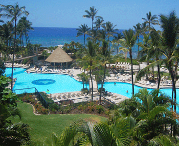 Relax by one of the many pools at Hilton Waikoloa Village.