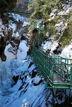 Staircase on the ice wall 