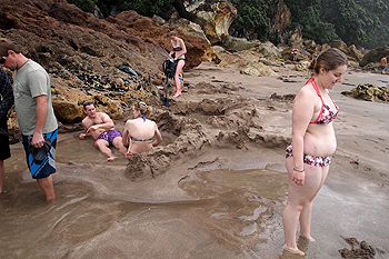 The hot sands of Hot Water Beach in Haweii.