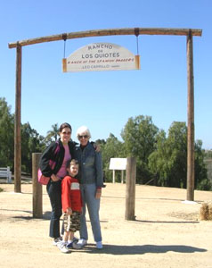 The author with her mother and son at the Camillo Ranch