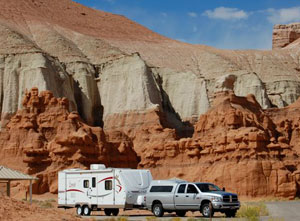 The campground offers spacious sites with terrific views for RVs.