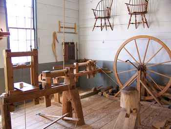 A cabinet shop as it was in the 1800s at Constitution Village