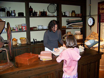 Playing in the general store at EarlyWorks 