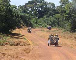 The road from Bakoumba to the Congolese border was well-maintained and in good shape.