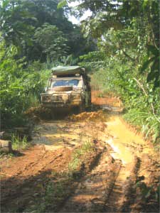 The road on the Congo side of the border leaves much to be desired.