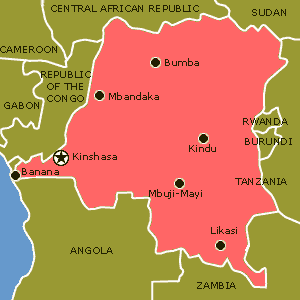 The Democratic Republic of Congo (not to be confused with the Republic of the Congo) - map courtesy of un.org