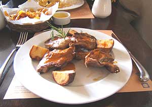 For those who prefer not to dine on something that stares back, several sit-down restaurants in Cuzco like the Inca Grill (above) serve cuy, or guinea pig, without the head.