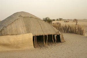 The tent of a nomadic family in Qatar