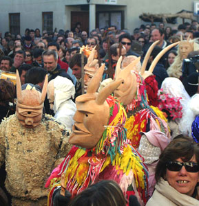 Revelers at Entrudo in Lazarim, Portugal - photos by Ericka Hamburg