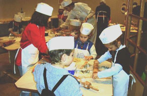 Kids at the Rathaus love making Christmas cookies with the Chef.