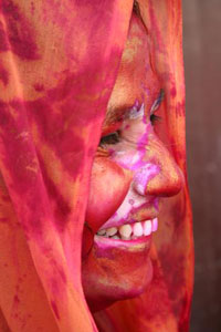 A Holi reveler