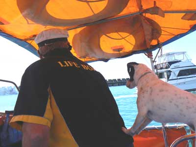 Captain Dave 'Chaddy' Chadfield, who pilots an English lifeboat in New Plymouth. 