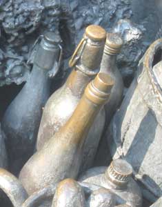 Beer bottles in the city's monument
