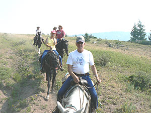 Mountain top riding at the Triple J. 