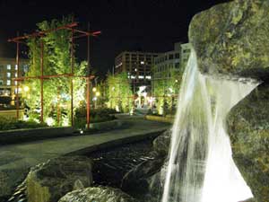 De fontein in Chinatown Park