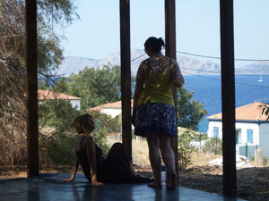 The view on the Aegean from the dance studio